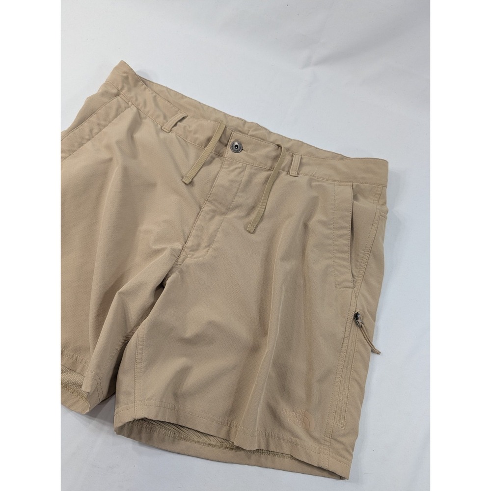 The North Face Nylon Hiking Travel Shorts (Men's 38) Tan - 7" Beige zip.pocket